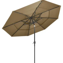 Parasol à 3 niveaux avec mât en aluminium 3 mètres