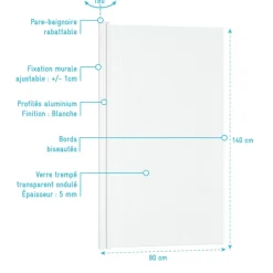 Pare baignoire en verre ondulé