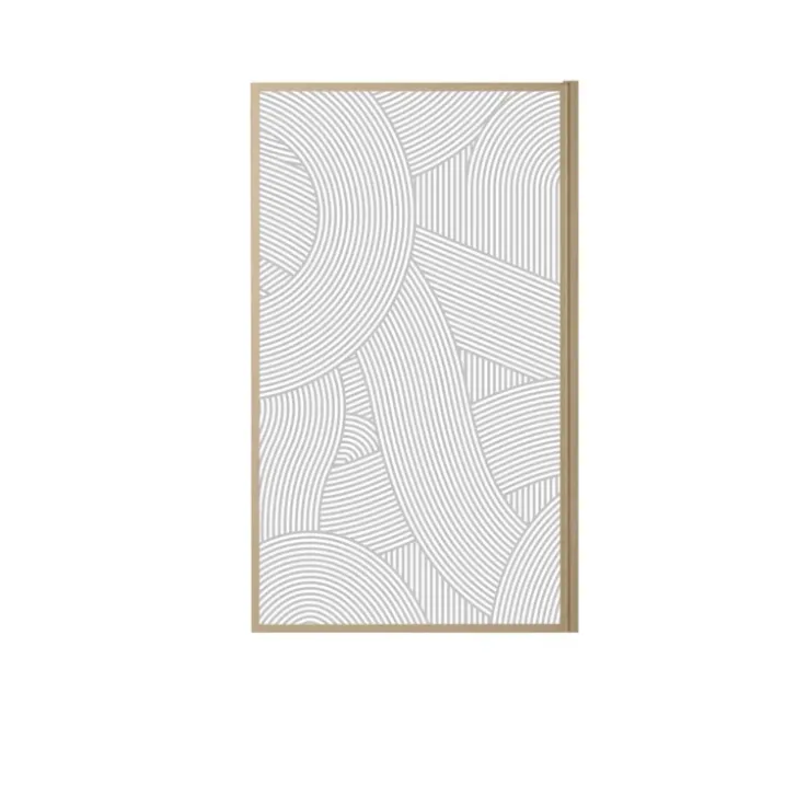 Pare-baignoire Japandi en verre sérigraphié motif arrondi