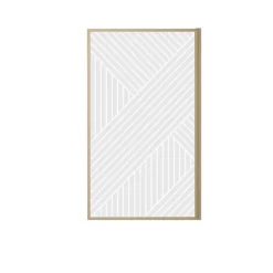 Pare-baignoire Japandi en verre sérigraphié motif géométrique