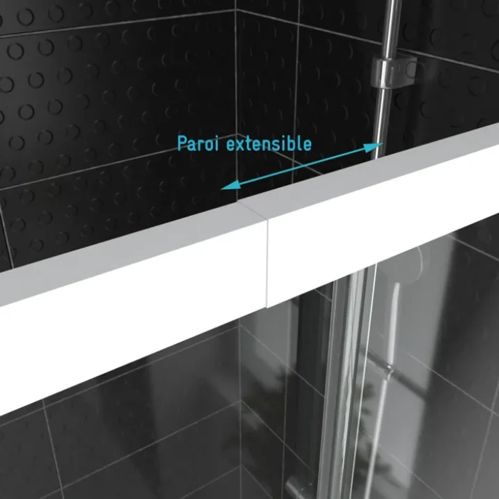 Paroi de douche carrée extensible