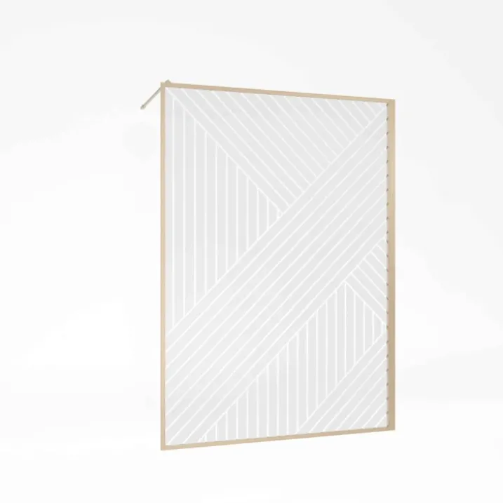 Paroi de douche en verre sérigraphié style Japandi motif géométrique