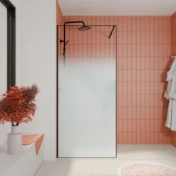 Paroi de douche en verre trempé effet brume