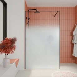 Paroi de douche en verre trempé effet brume