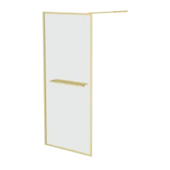 Paroi de douche à l’italienne avec étagère et porte-serviette