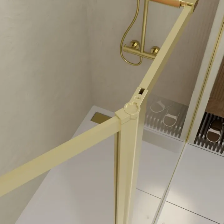 Paroi de douche à l’italienne avec volet pivotant en verre trempé 5 mm