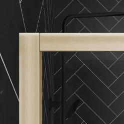 Paroi de douche à l’italienne avec volet pivotant en verre trempé 5 mm