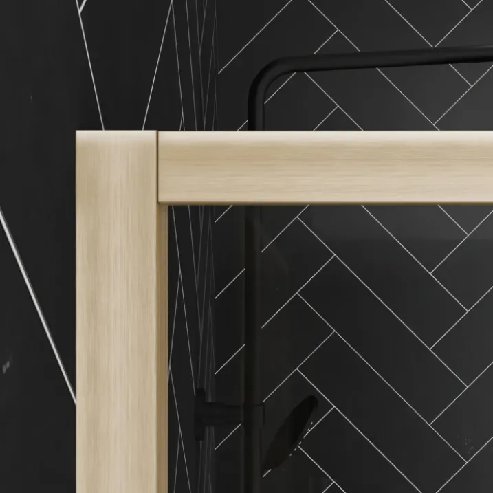 Paroi de douche à l’italienne avec volet pivotant en verre trempé 5 mm