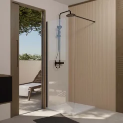 Paroi de douche à l’italienne en verre trempé 8 mm anticalcaire