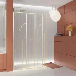Paroi de douche à l’italienne en verre trempé 6 mm Art déco