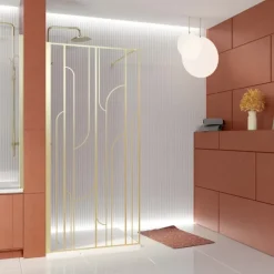 Paroi de douche à l’italienne en verre trempé 6 mm Art déco