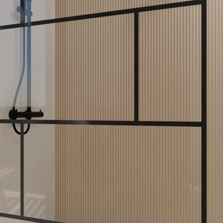 Paroi de douche à l’italienne en verre trempé 8 mm géométriques