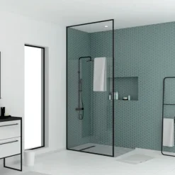 Paroi de douche à l'italienne extensible