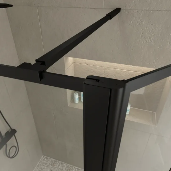 Paroi de douche minimaliste avec volet pivotant
