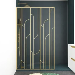 Paroi de douche sérigraphiée art déco arrondie