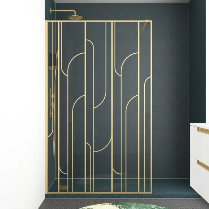 Paroi de douche sérigraphiée art déco arrondie