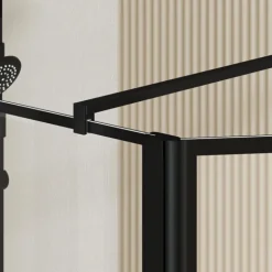 Paroi de douche sérigraphiée avec volet pivotant en verre trempé anticalcaire