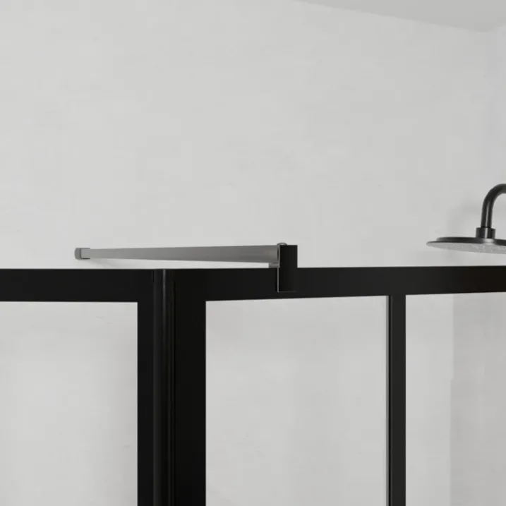 Paroi de douche verrière avec volet pivotant en verre trempé 5 mm