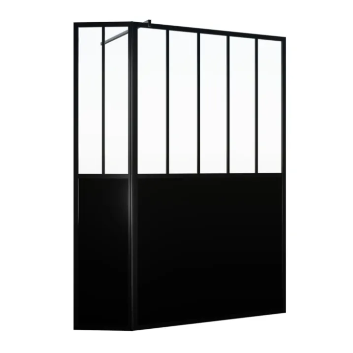 Paroi de douche verrière avec volet pivotant en verre trempé 5 mm