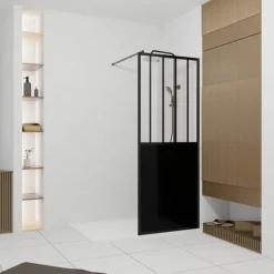 Paroi de douche verrière en verre trempé 5 mm avec structure aluminium
