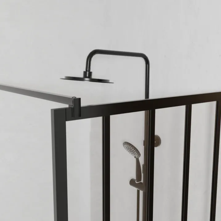 Paroi de douche verrière en verre trempé 5 mm avec structure aluminium