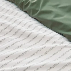 Parure de couette en percale de coton à rayures