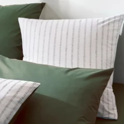 Parure de couette en percale de coton à rayures