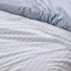 Parure de couette en percale de coton à rayures