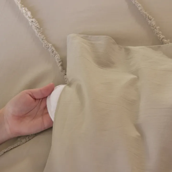 Parure de lit coton lavé tuftée géométrique
