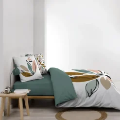 Parure de lit en coton motif floral avec double face imprimée