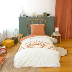 Parure de lit enfant coton tufté motif soleil