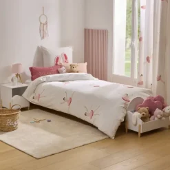 Parure de lit enfant 2 pièces coton tufté ballerine housse + taie