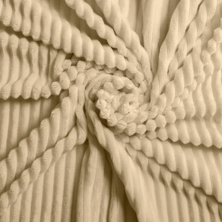Parure de lit en flanelle relief unie avec fermeture zippée