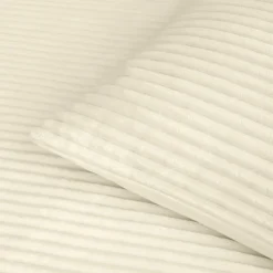 Parure de lit en flanelle relief unie avec fermeture zippée