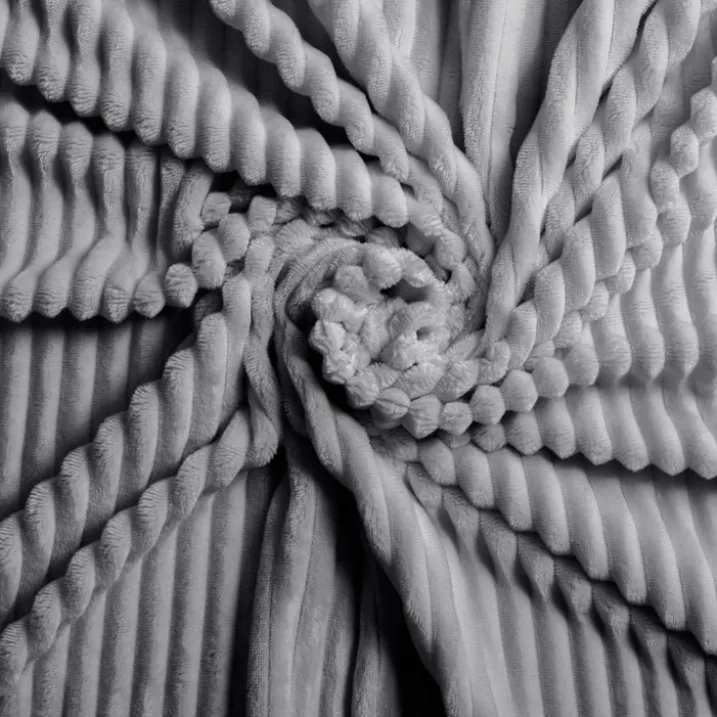Parure de lit en flanelle relief unie avec fermeture zippée