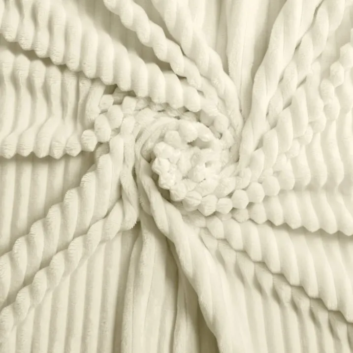 Parure de lit en flanelle relief unie avec fermeture zippée