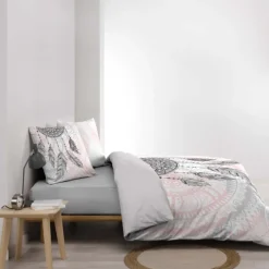 Parure de lit 3 pièces coton motif attrape-rêves housse + taies