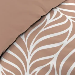 Parure de lit 3 pièces en coton feuille design housse + taies