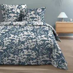 Parure de lit 3 pièces en coton imprimé floral housse + taies