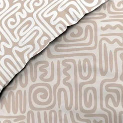 Parure de lit 3 pièces en coton à motif géométrique housse + taies