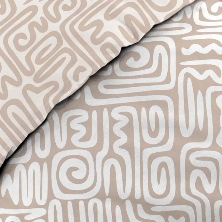 Parure de lit 3 pièces en coton à motif géométrique housse + taies