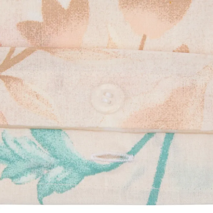 Parure de lit 3 pièces en coton réversible à motifs floraux