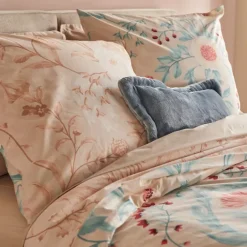 Parure de lit 3 pièces en coton réversible à motifs floraux