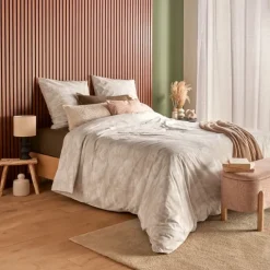 Parure de lit 3 pièces en coton réversible à motif toile de Jouy
