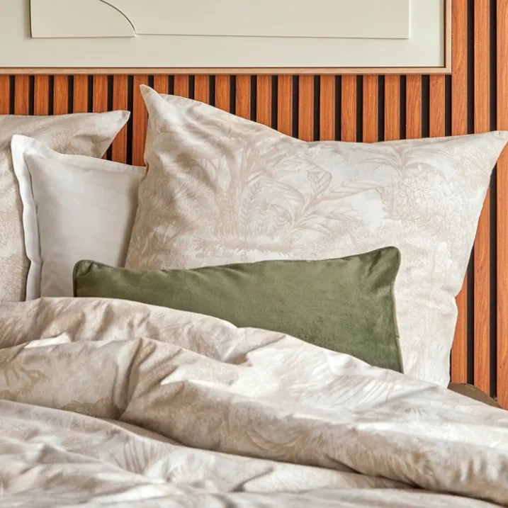Parure de lit 3 pièces en coton réversible à motif toile de Jouy