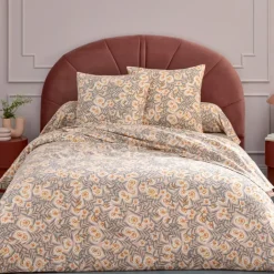 Parure de lit 2 pièces flanelle feuillage housse + taie