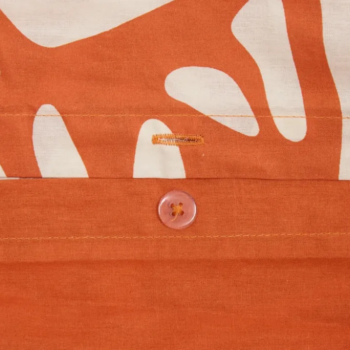 Parure de lit 3 pièces imprimée en coton à motif végétal