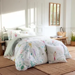 Parure de lit 2 pièces percale de coton 80 fils housse + taie