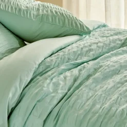 Parure de lit 3 pièces à rayures plissées