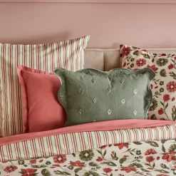 Parure de lit 3 pièces réversible en coton 57 fils à motif floral